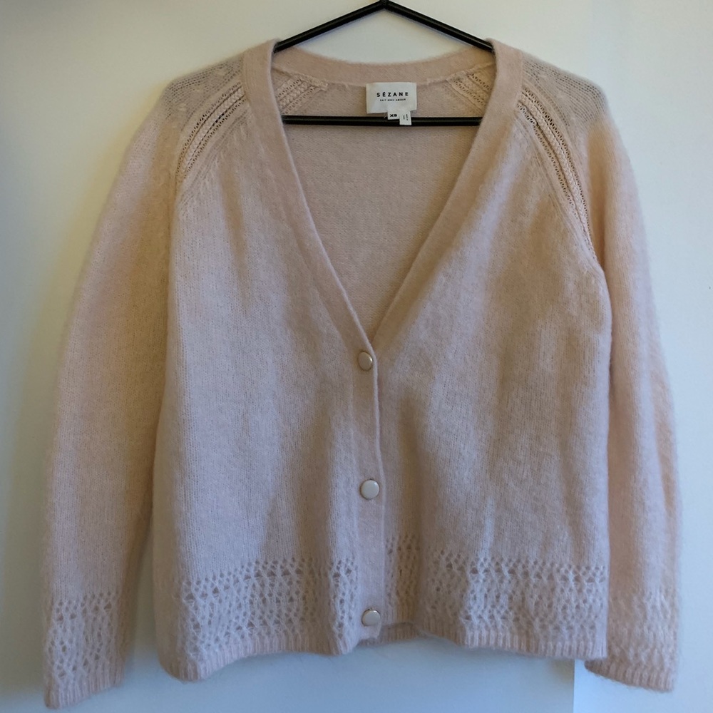 Sezane Mohair Blend Cardigan